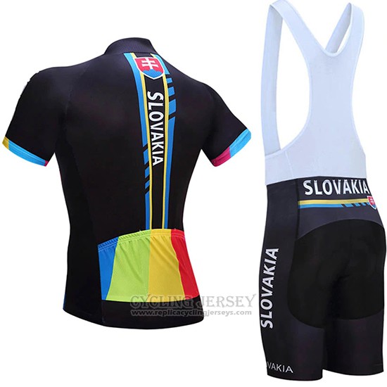 2019 Cycling Jersey Slovakia Black Short Sleeve and Bib Short